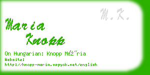 maria knopp business card